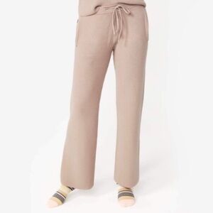 Figs Knit‎ Loungewear Ribbed Pants Women's Medium Tan Beige Pockets Pull On